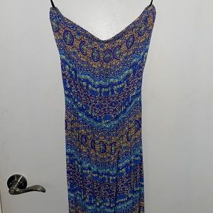 Multicolor Maxi Strapless Dress